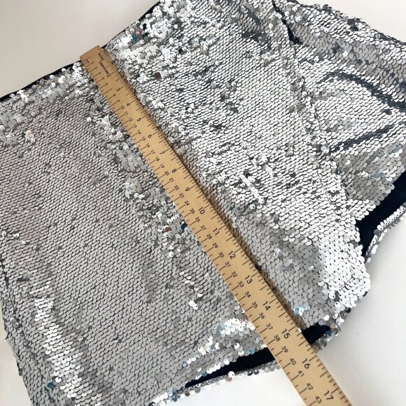 Silver Sequins Skorts Women Size Medium - Picture 8 of 10